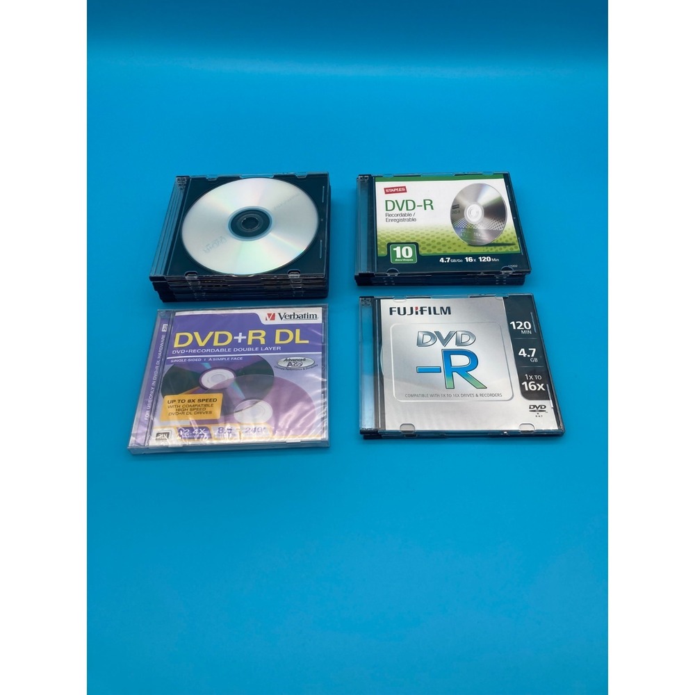 Blank DVD Recordable Media Lot | Verbatim DL, Fujifilm & Staples | 14 Discs